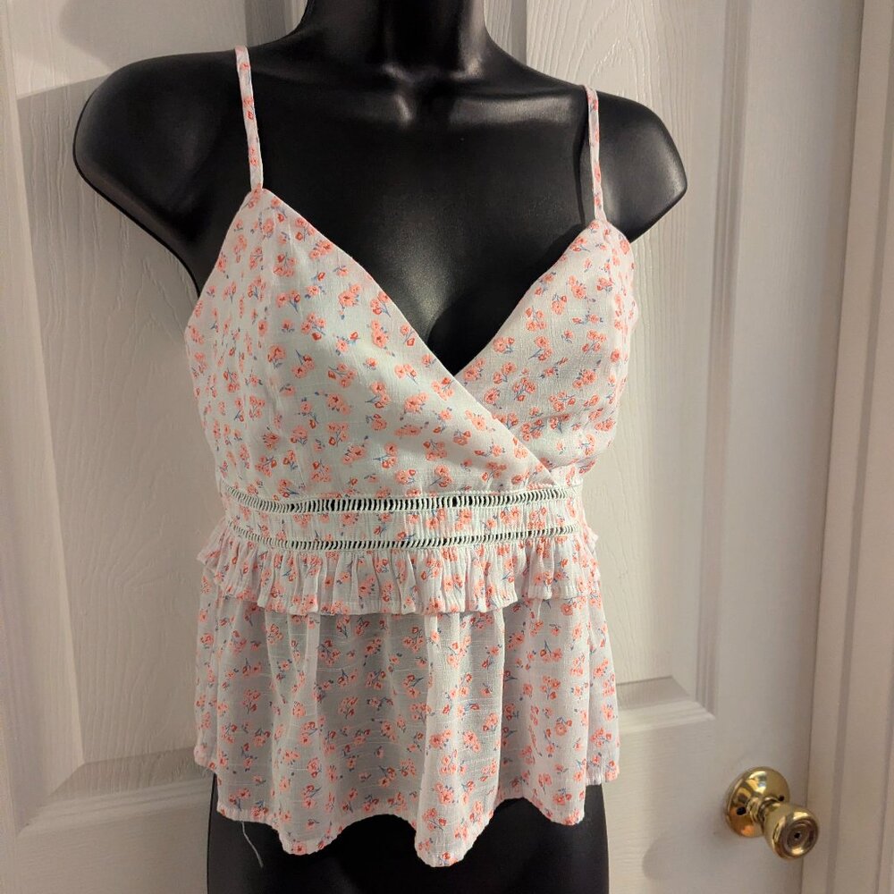 Mi Ami pink and white top - M